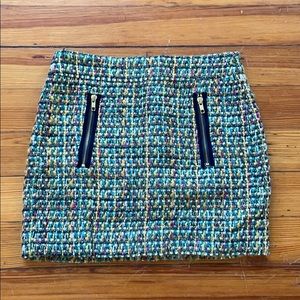 Multi color tweed mini skirt